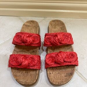 Pink Braided Slide Sandals
